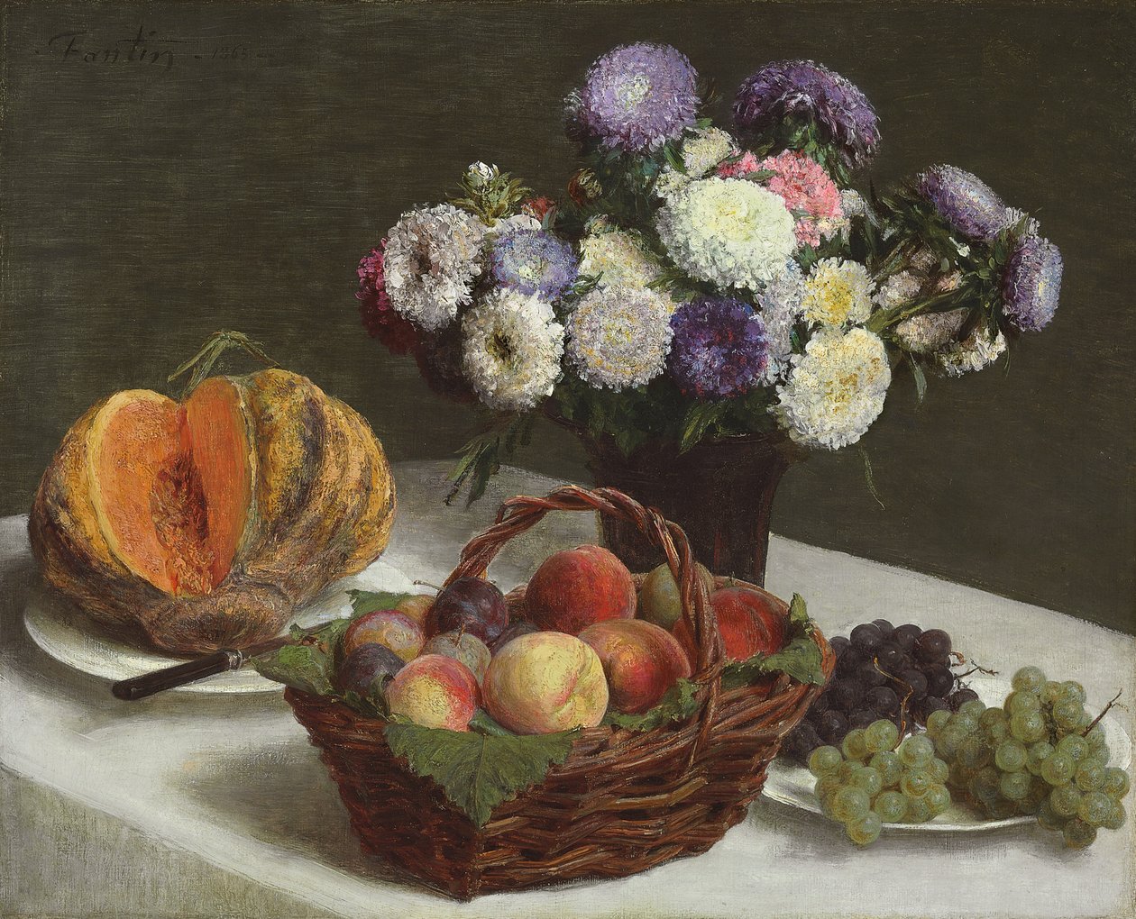 Flores e frutos, 1865 de Ignace Henri Jean Fantin Latour