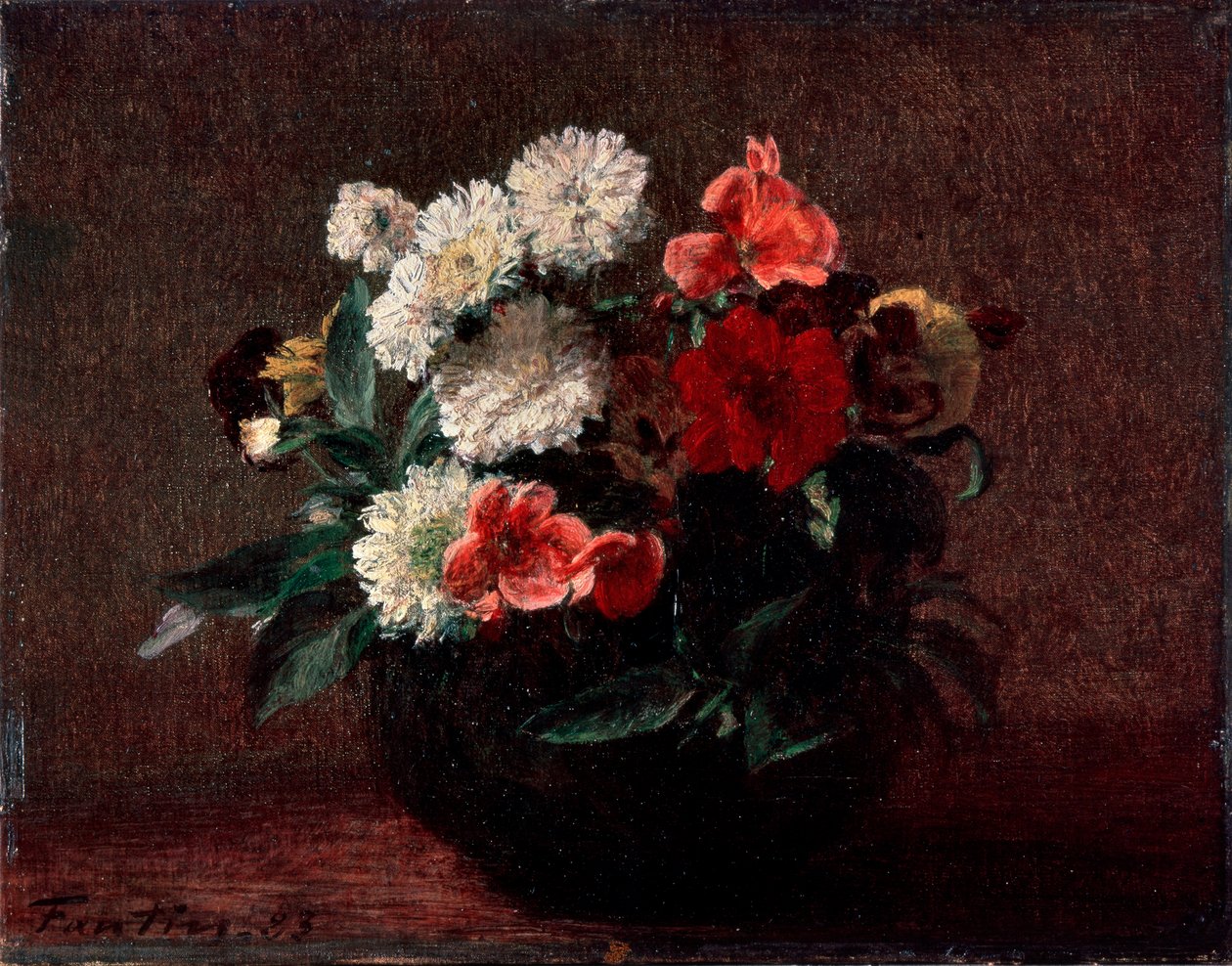 Flores em um vaso de barro, 1883. de Ignace Henri Jean Fantin Latour