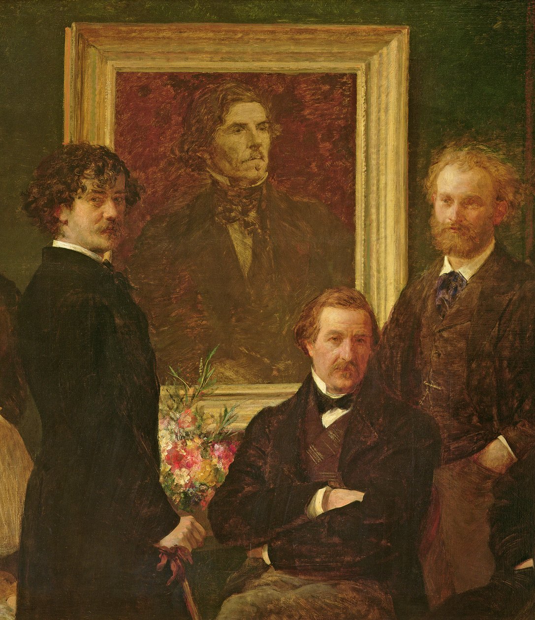Homenagem a Delacroix, 1864 óleo sobre tela detalhe de 74954 de Ignace Henri Jean Fantin Latour