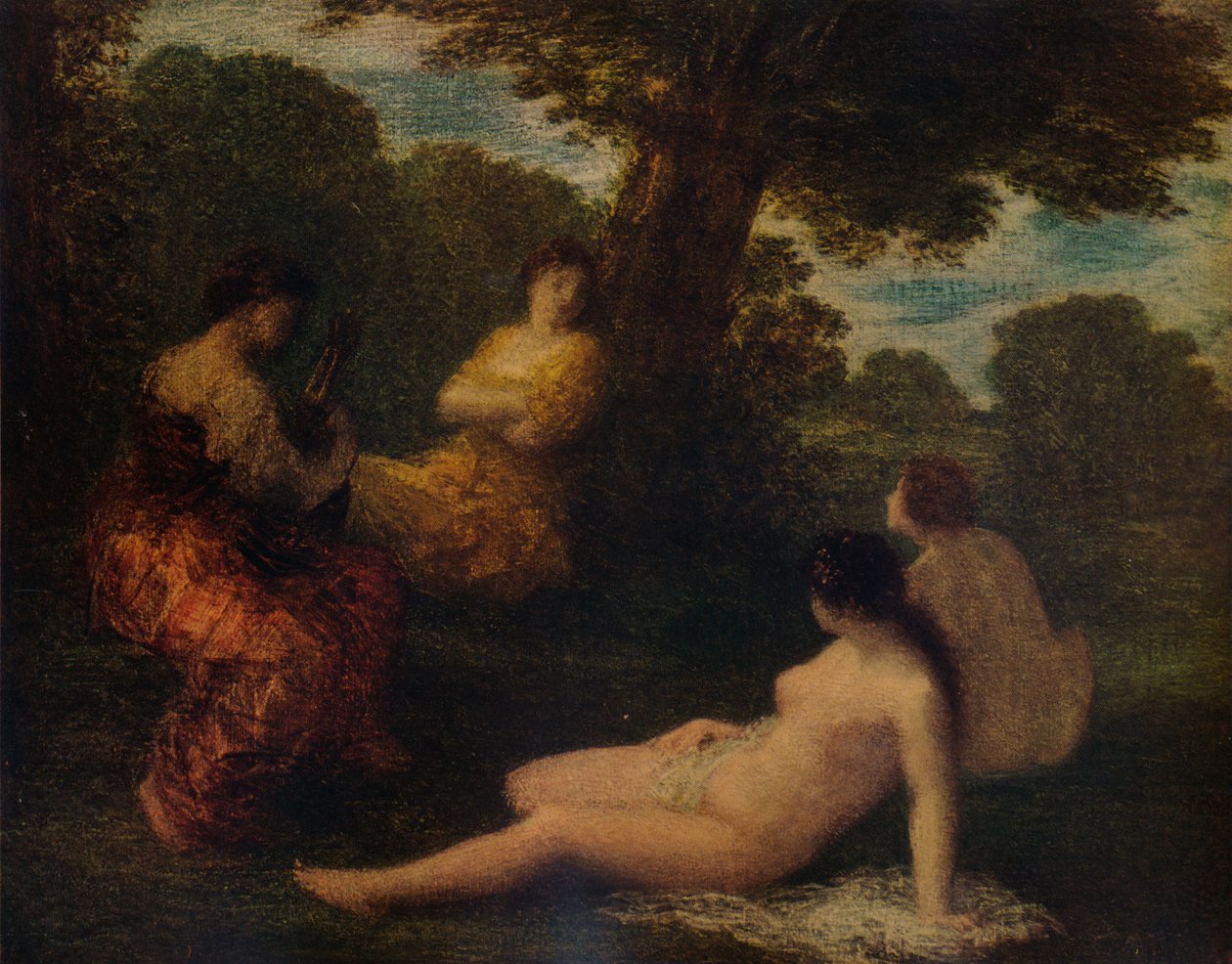 A conversa, c1878, 1938 de Ignace Henri Jean Fantin Latour