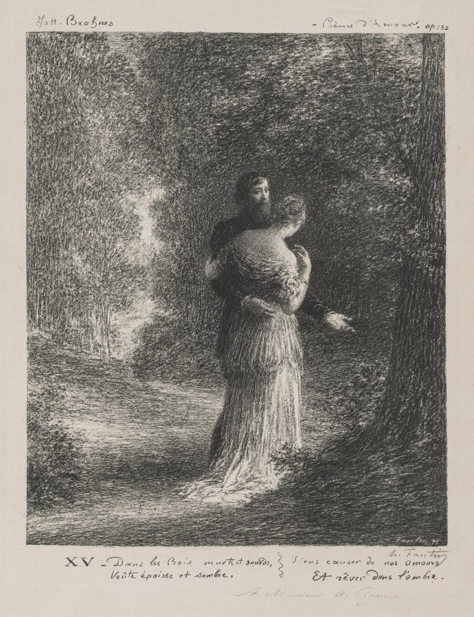 Poemas de amor de Brahms. de Ignace Henri Jean Fantin Latour