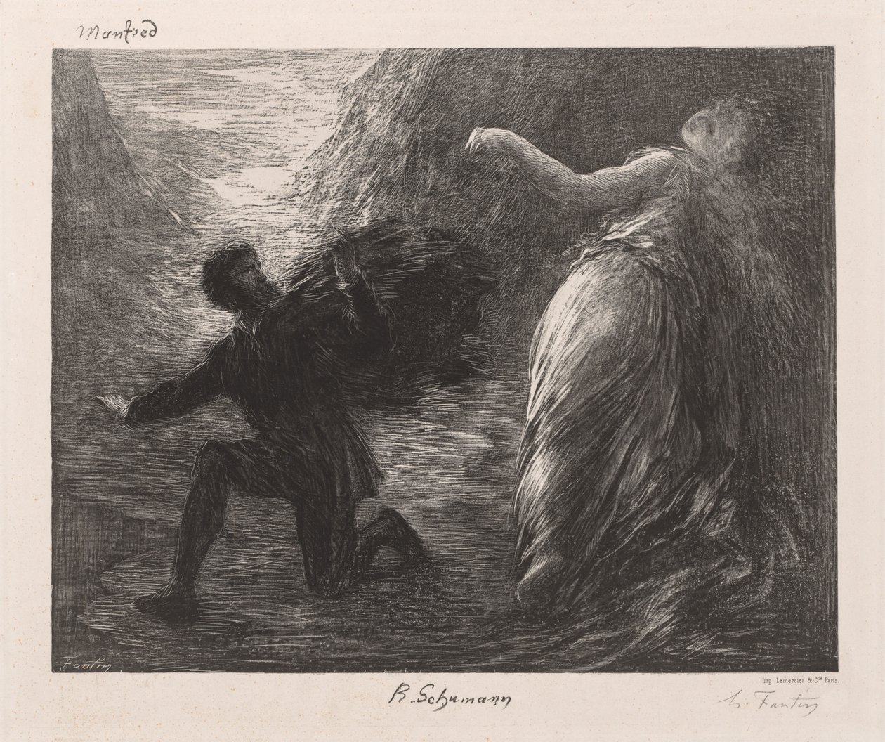 Manfred e Astarté, 1879. de Ignace Henri Jean Fantin Latour
