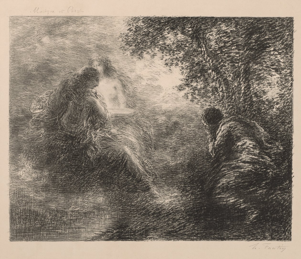 Música e poesia, 1883. de Ignace Henri Jean Fantin Latour