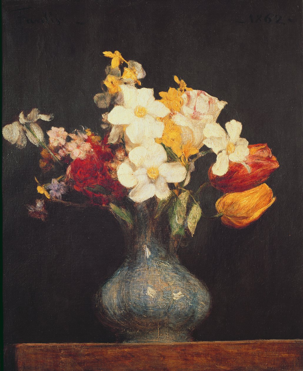 Narcisos e tulipas, 1862 de Ignace Henri Jean Fantin Latour
