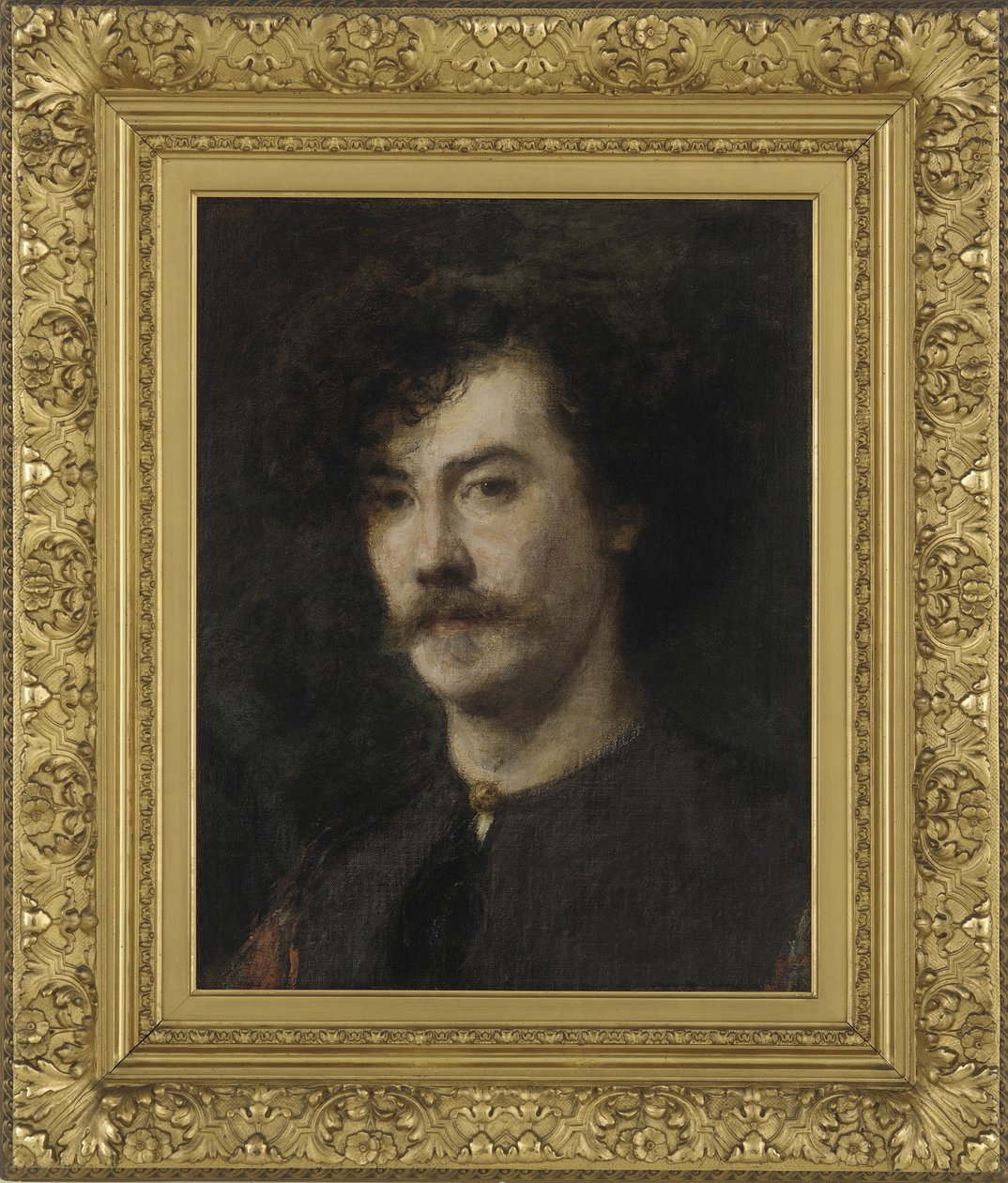 Retrato de Whistler, 1865 (óleo sobre tela montado em painel de alumínio) de Ignace Henri Jean Fantin Latour