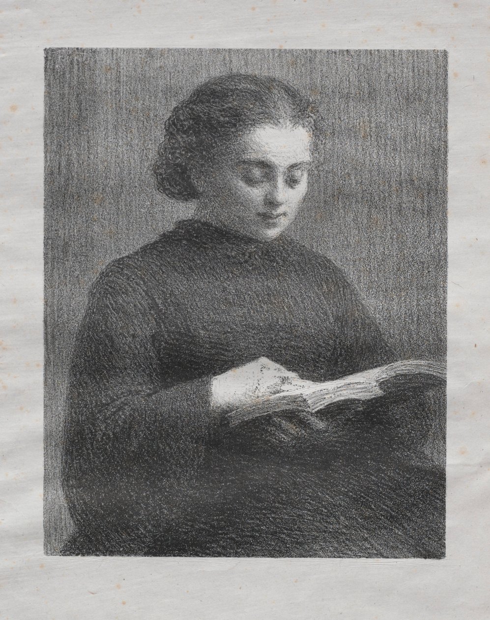 Leitura: Retrato da Irmã dos Artistas, 1897. de Ignace Henri Jean Fantin Latour
