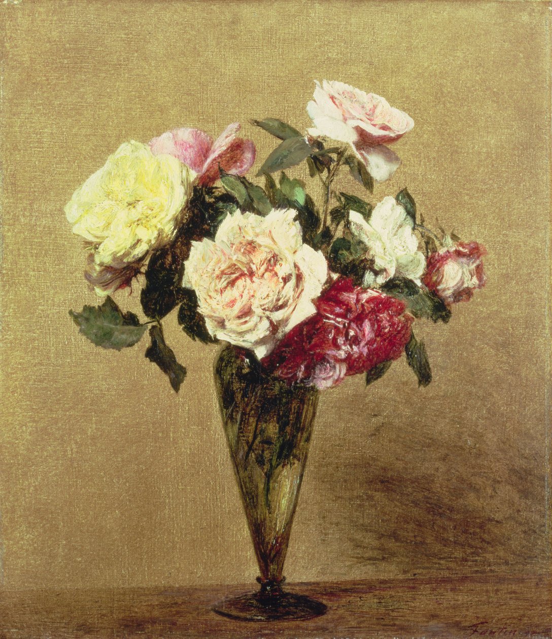 Rosas em um vaso, 1892 de Ignace Henri Jean Fantin Latour