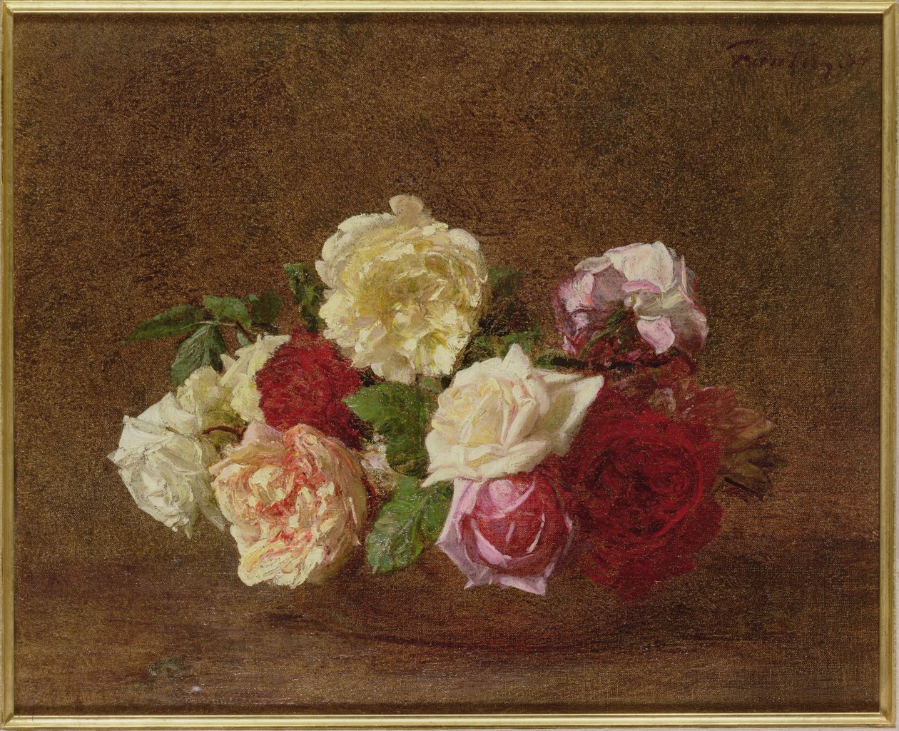 Rosas em uma tigela, 1884 de Ignace Henri Jean Fantin Latour