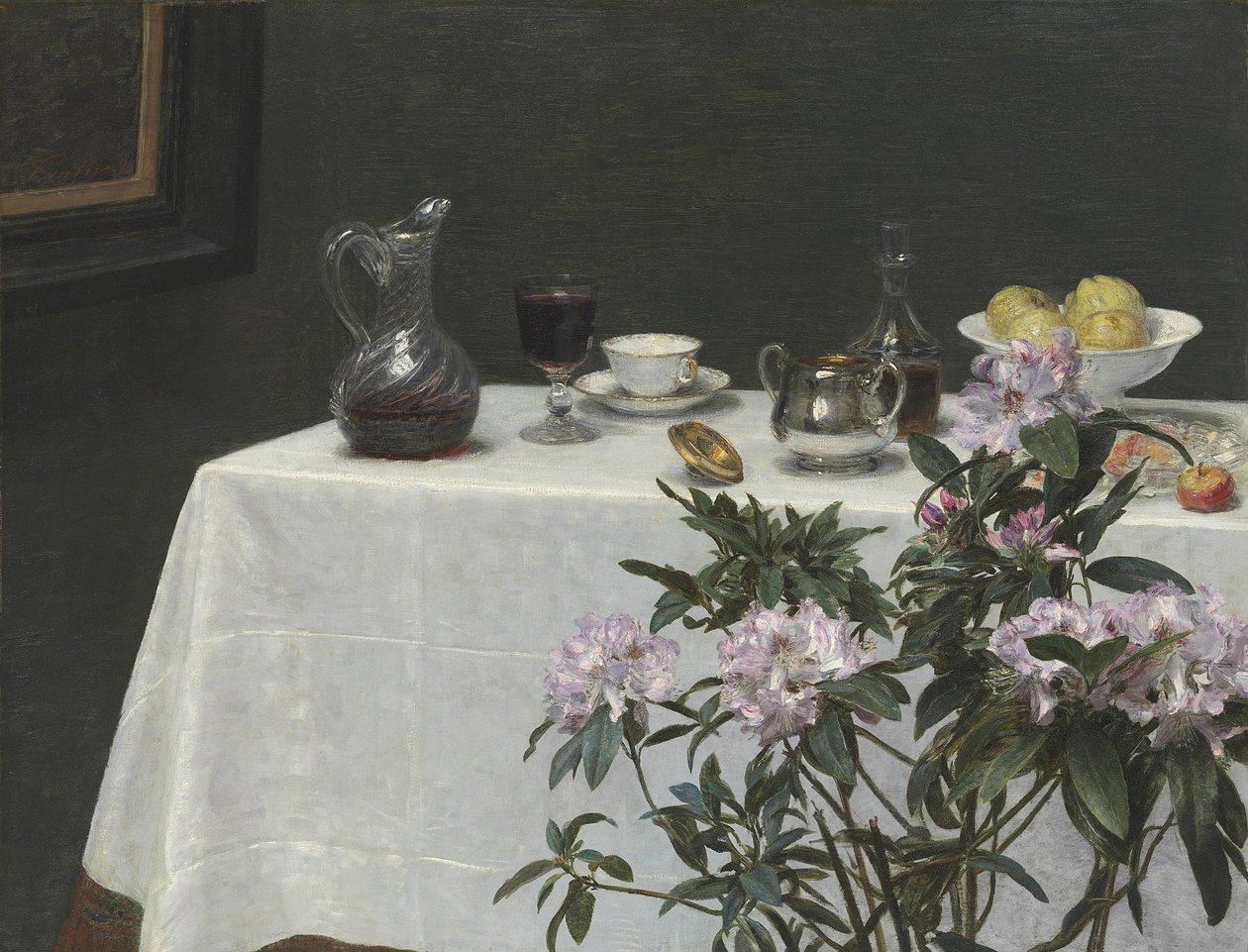 Ainda vida: canto de uma mesa, 1873 de Ignace Henri Jean Fantin Latour