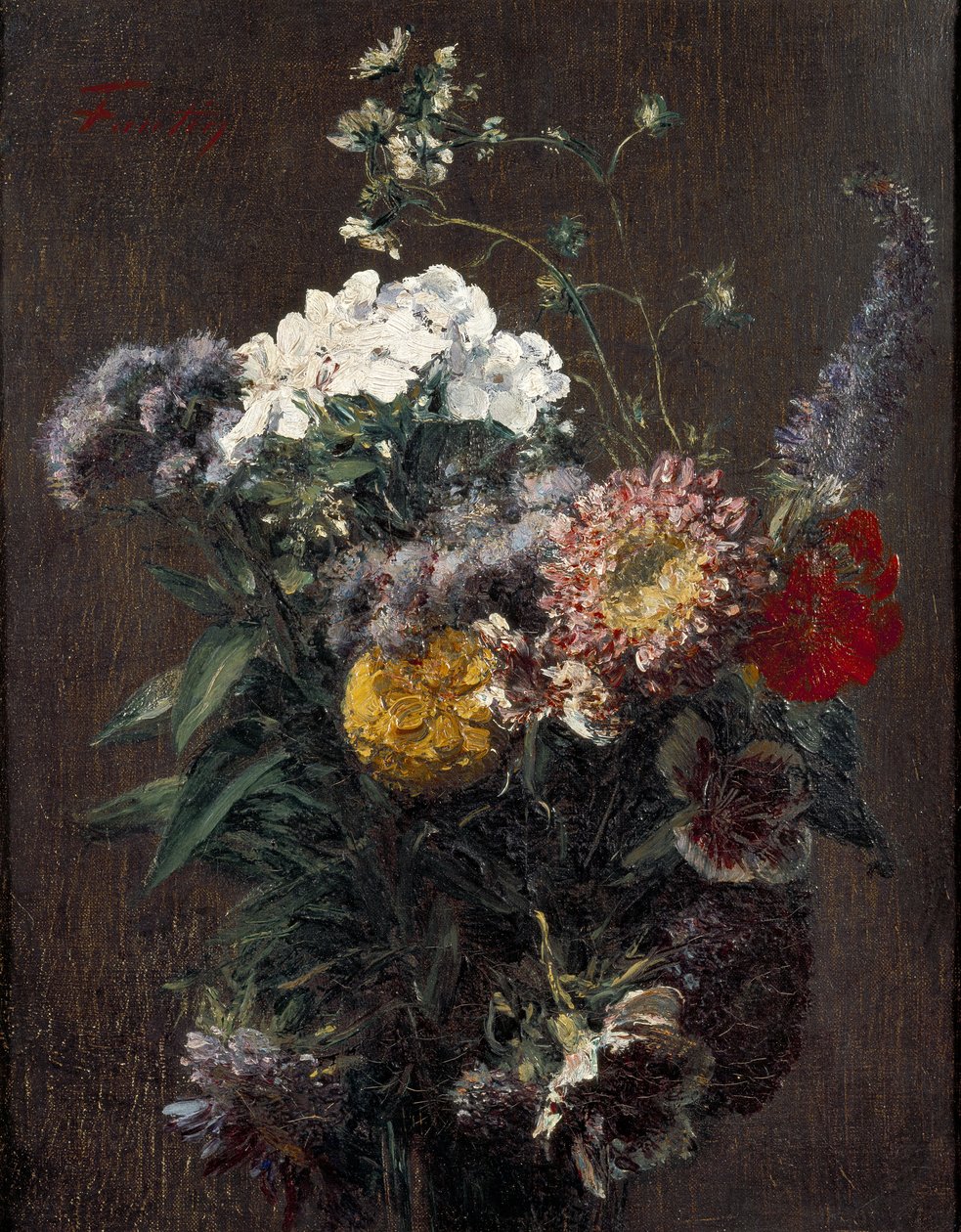 Ainda vida: flores mistas de Ignace Henri Jean Fantin Latour