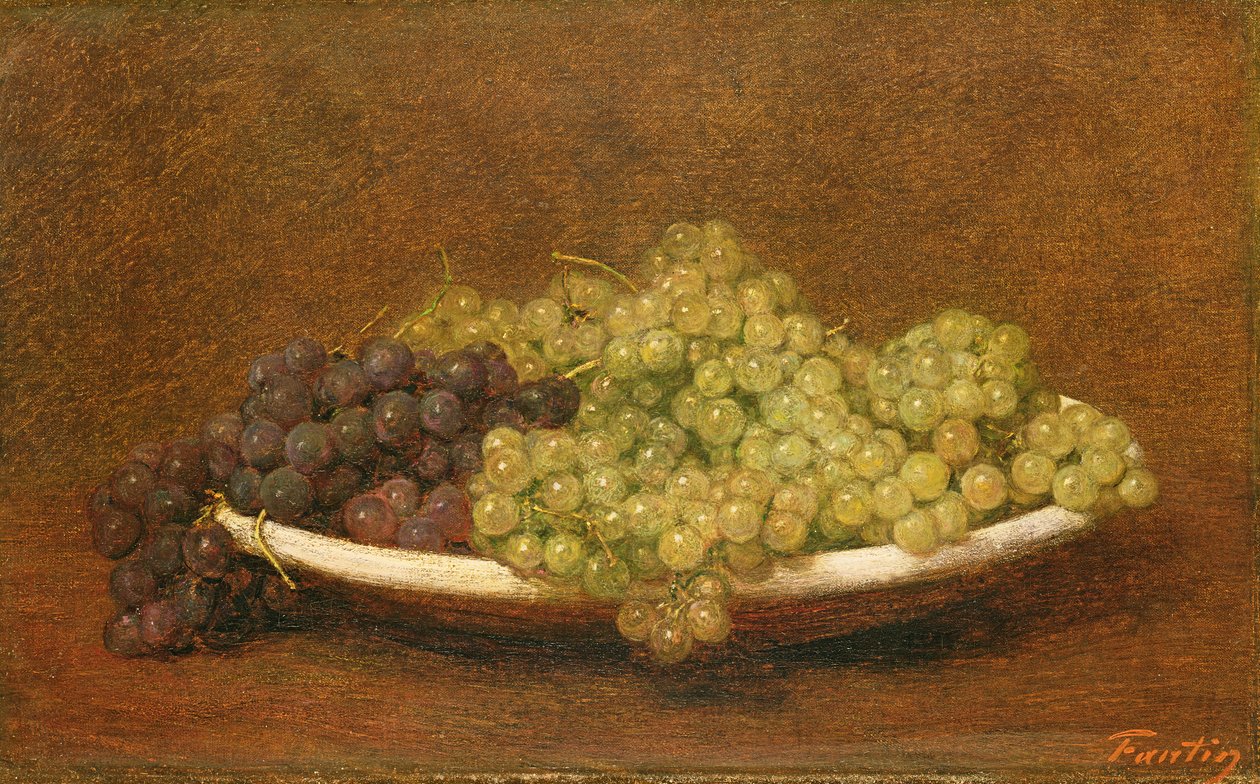 Ainda vida das uvas, c.1894 de Ignace Henri Jean Fantin Latour