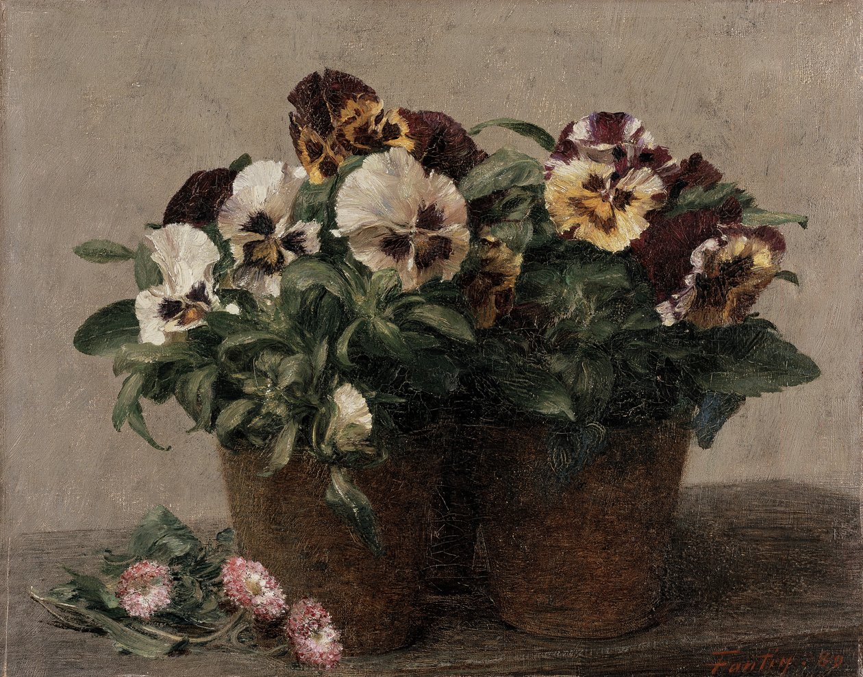 Ainda vida de amores-perfeitos e margaridas, 1889 de Ignace Henri Jean Fantin Latour