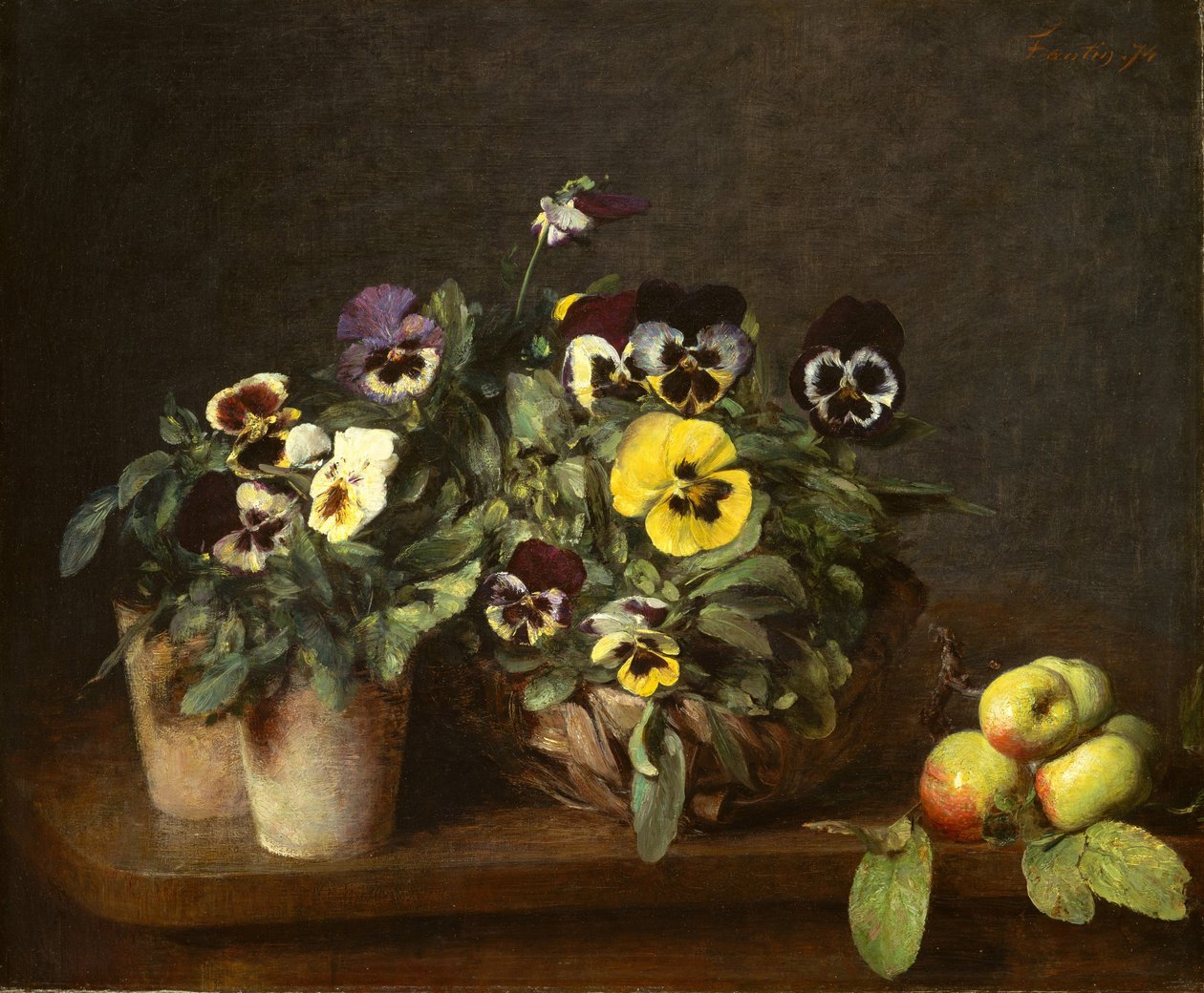 Ainda vida com amores-perfeitos, 1874 de Ignace Henri Jean Fantin Latour