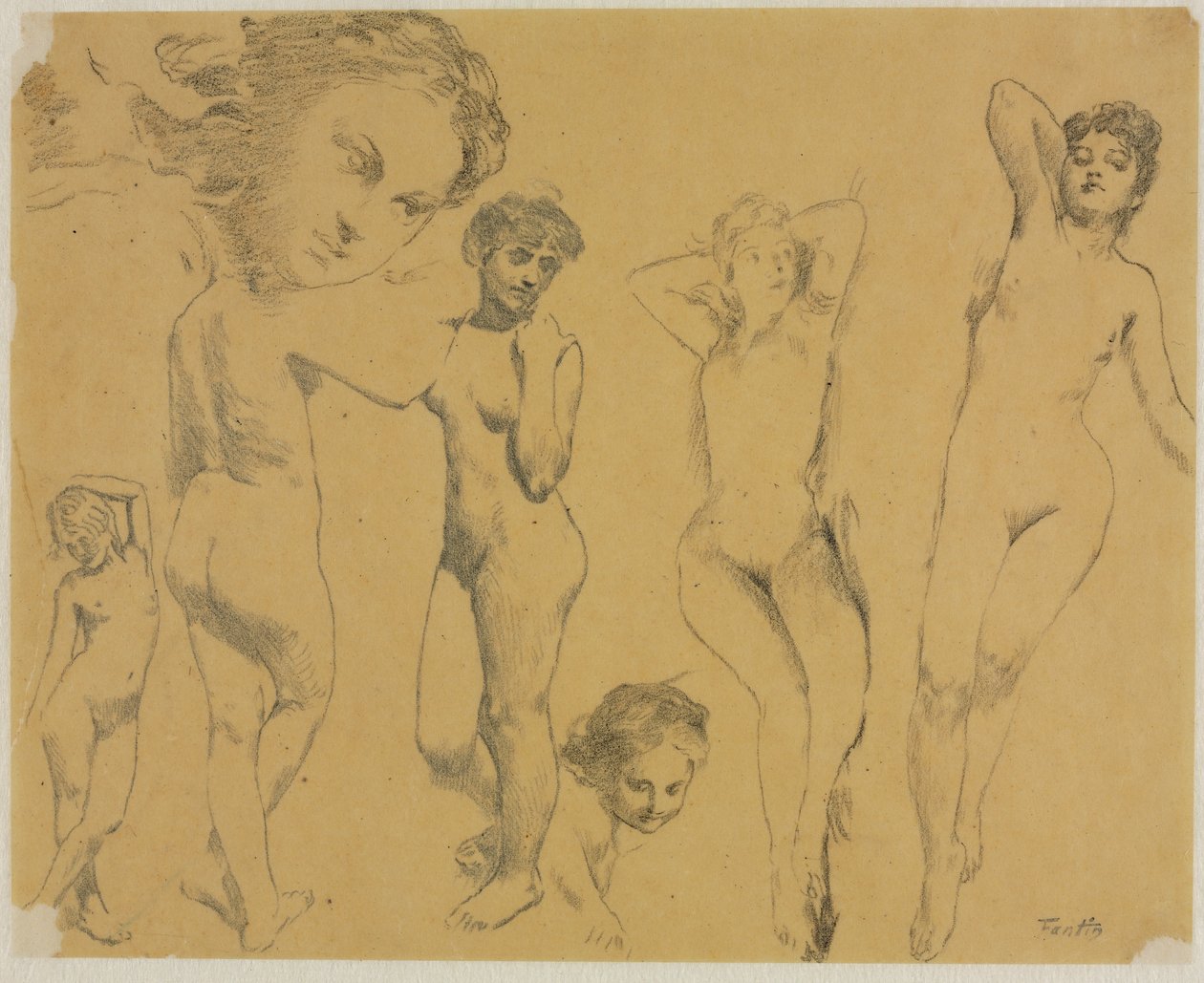 Estudos de nus femininos, c. 1895 de Ignace Henri Jean Fantin Latour