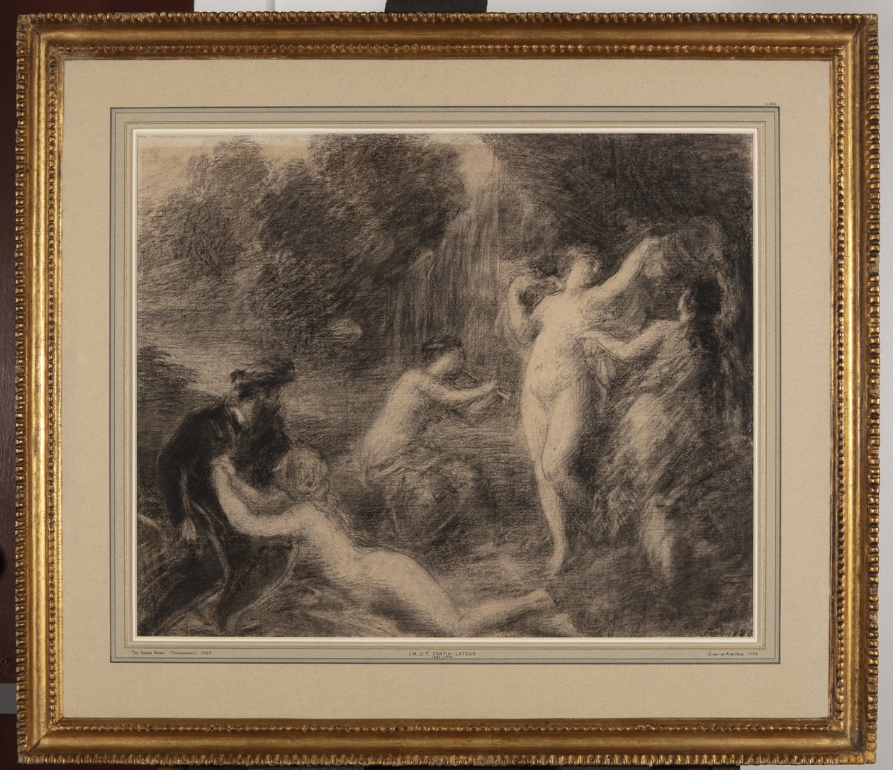 Tannhaüser au Venusberg (giz sobre papel) de Ignace Henri Jean Fantin Latour