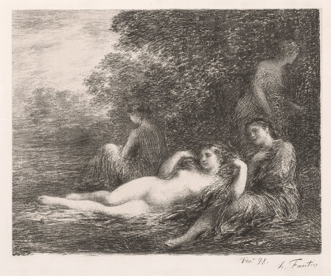 Os banhistas, 1898. de Ignace Henri Jean Fantin Latour