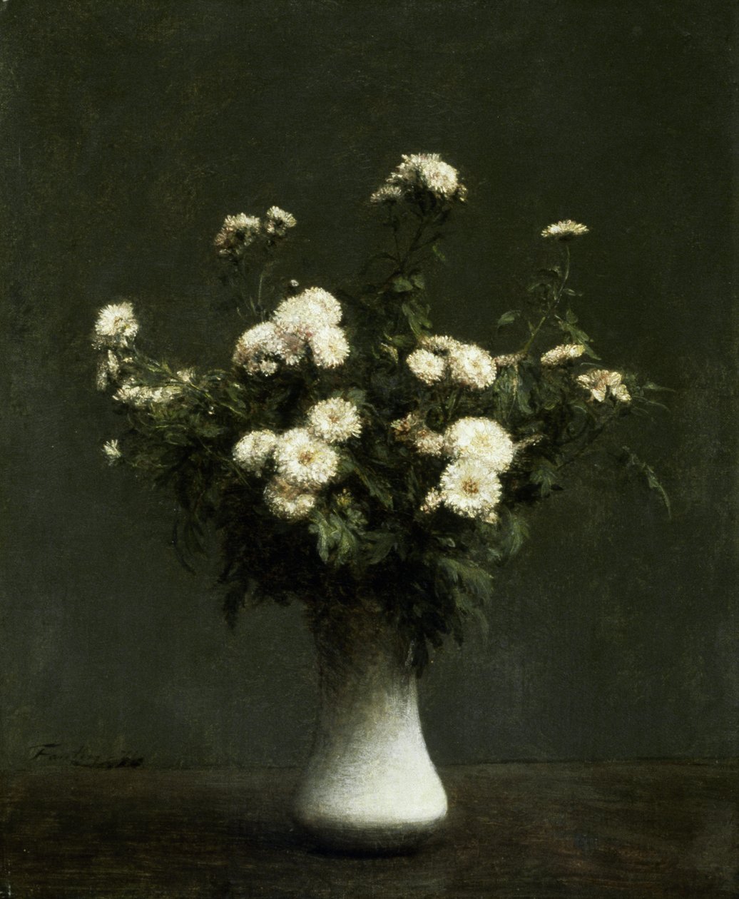 Vaso de Crisântemos, 1871 de Ignace Henri Jean Fantin Latour