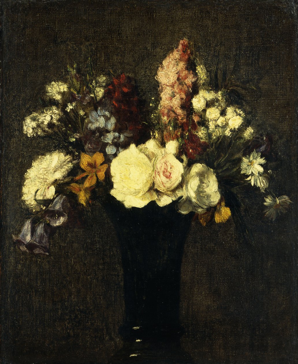 Vaso de flores; Vaso de flores, 1869 de Ignace Henri Jean Fantin Latour