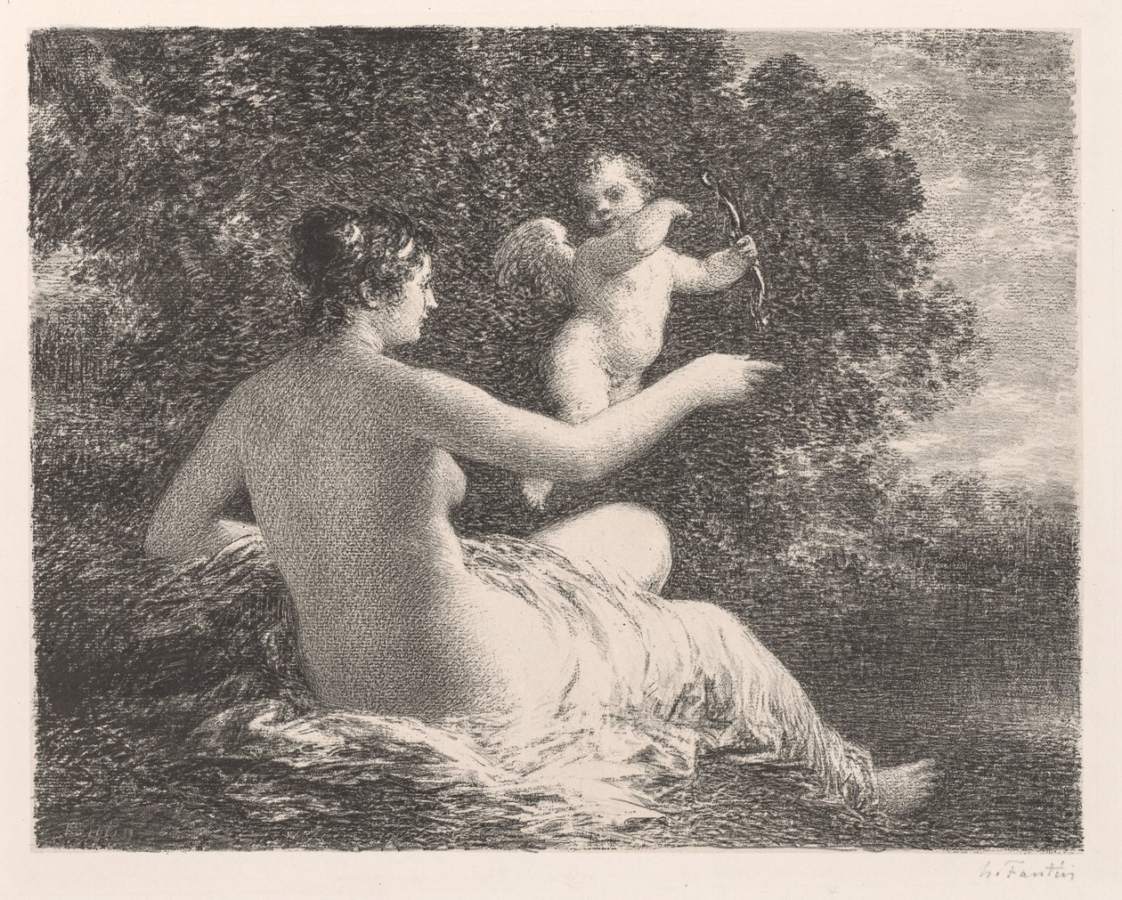 Vênus e Cupido, 1896. de Ignace Henri Jean Fantin Latour