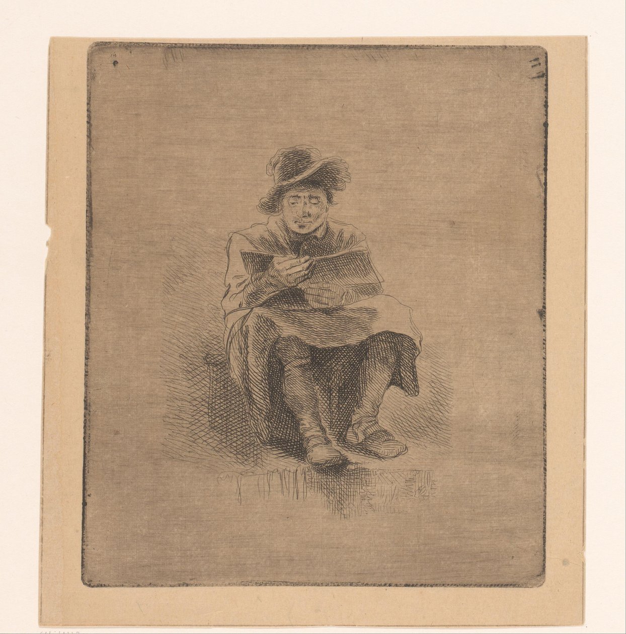 homem lendo de Ignace Joseph de Claussin (attributed to)