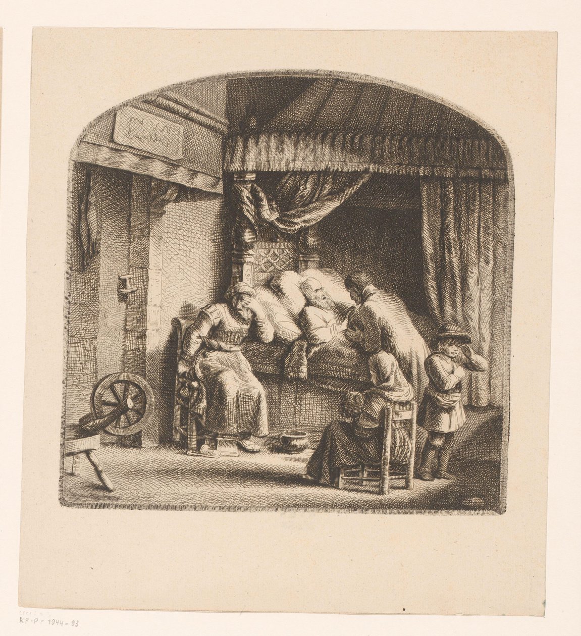 Velho no leito de morte de Ignace Joseph de Claussin (attributed to)