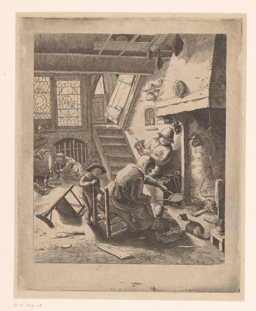 Panqueiro com marido e filhos de Ignace Joseph de Claussin (attributed to)