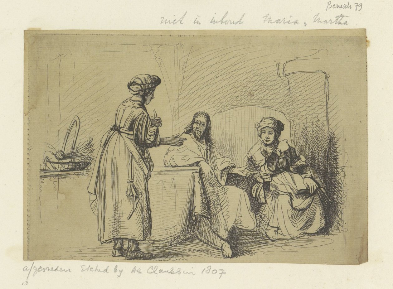 Christus bij Maria en Martha
Colecção de oitenta e cinco estampas originais (título da série) de Ignace Joseph de Claussin (possibly)
