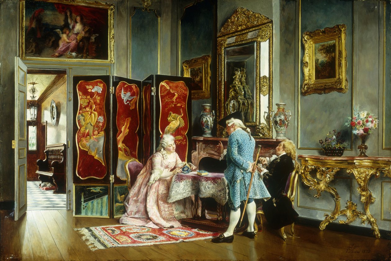 Figuras em um interior elegante, 1879 de Ignacio Leon y Escosura