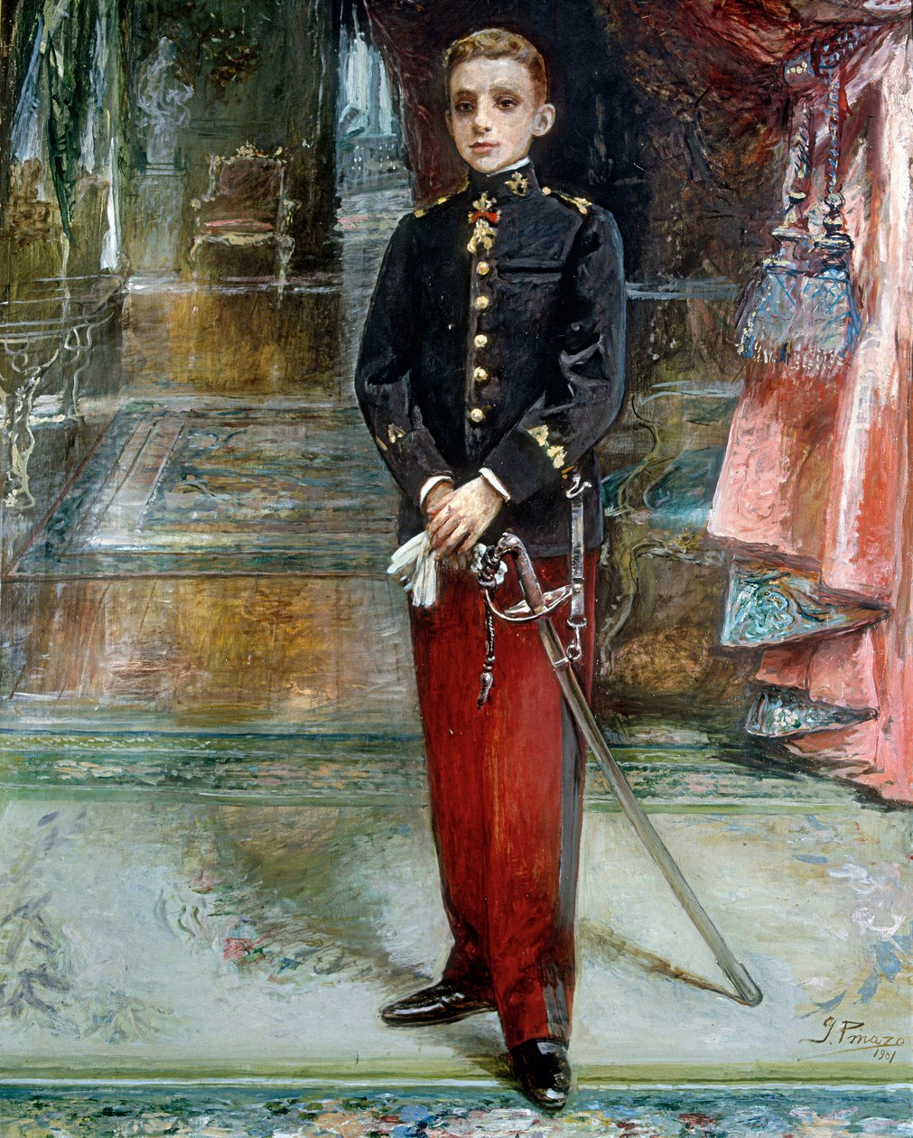 Retrato do Rei Afonso XIII de Espanha de Ignacio Pinazo Camarlech