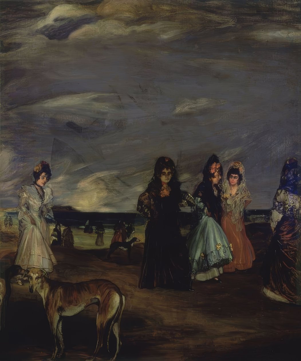 (MULHERES COM MARTELO E CÃO NO PRIMEIRO PLANO) - SÉCULO XX de Ignacio Zuloaga y Zabaleta