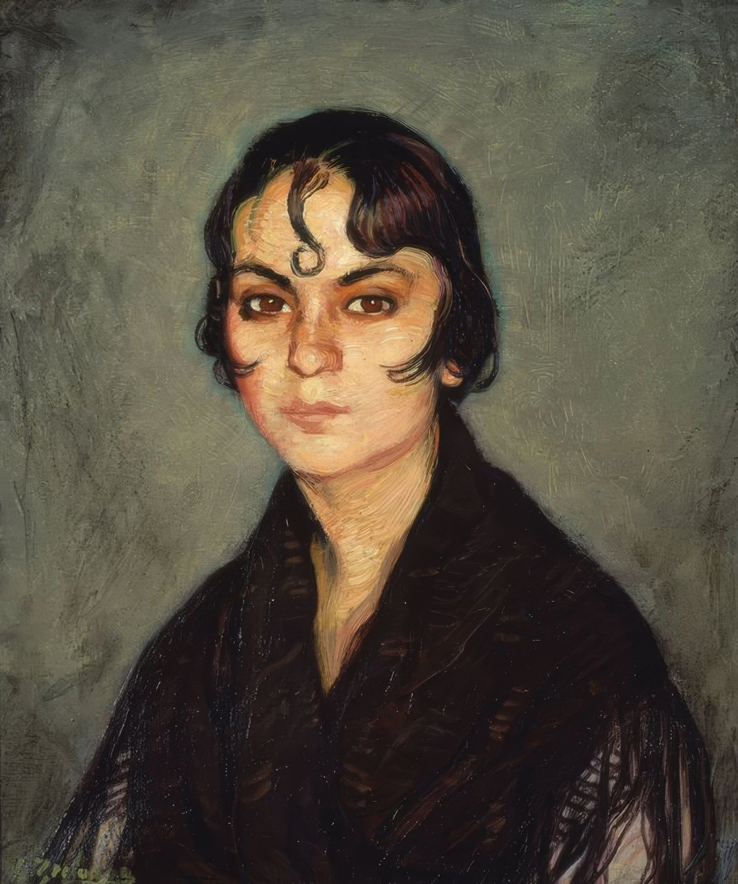(MULHER COM RIZO NA FRENTE) - SÉCULO XX de Ignacio Zuloaga y Zabaleta