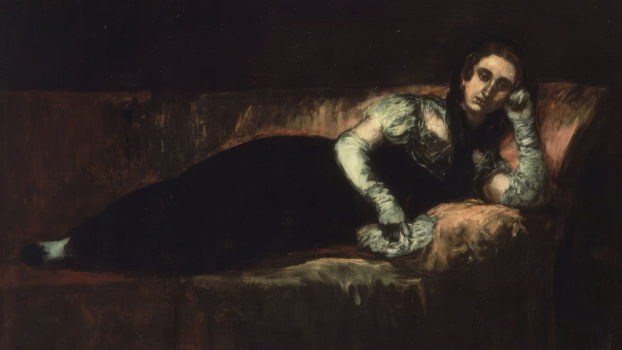 (MULHER FECHADA COM MANTILLA NA CABEÇA E LUVAS) - SÉCULO XX de Ignacio Zuloaga y Zabaleta