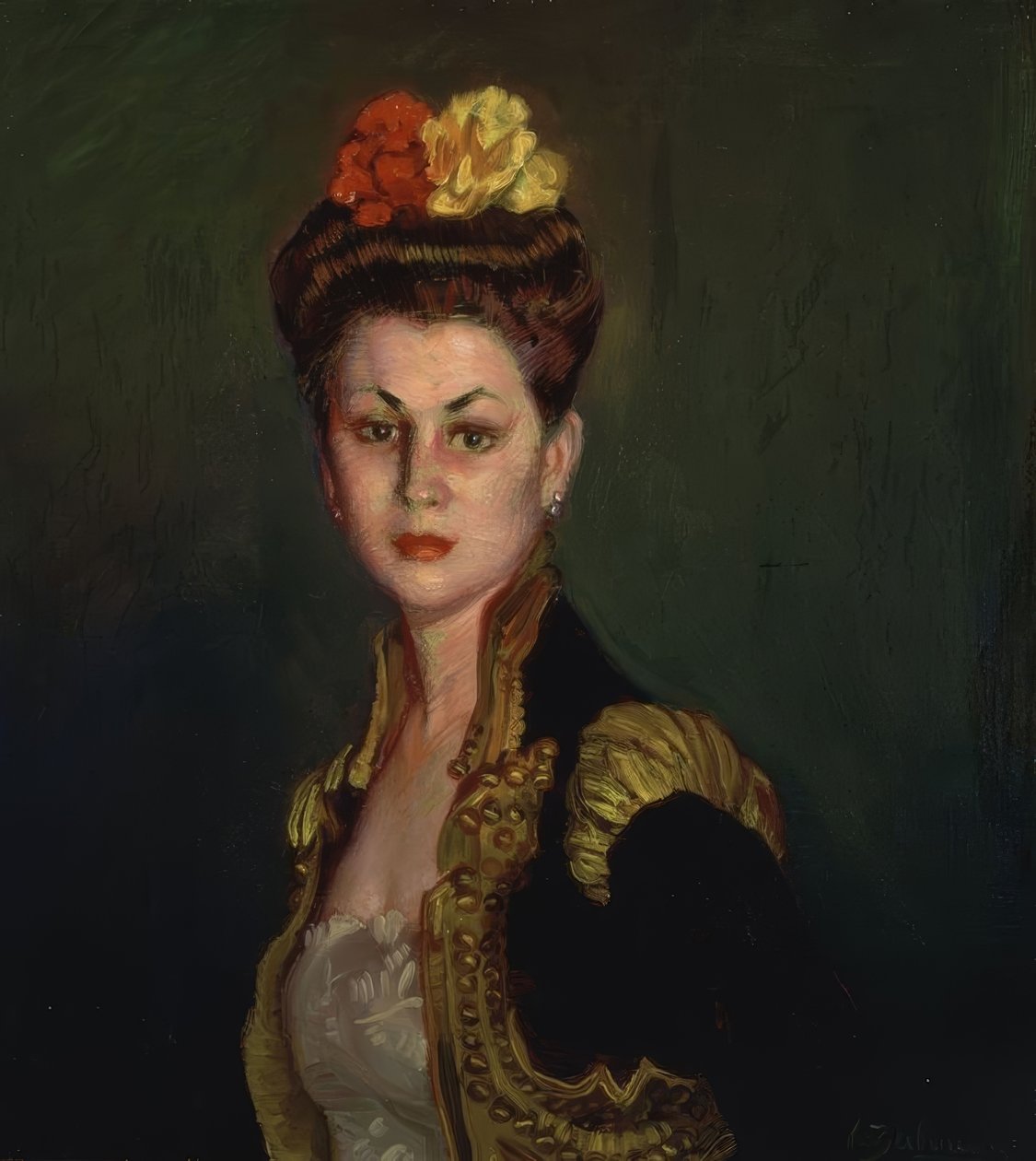 (RETRATO DE SENHORA COM MOÑON E CHAQUETILLA DE TORERO) de Ignacio Zuloaga y Zabaleta
