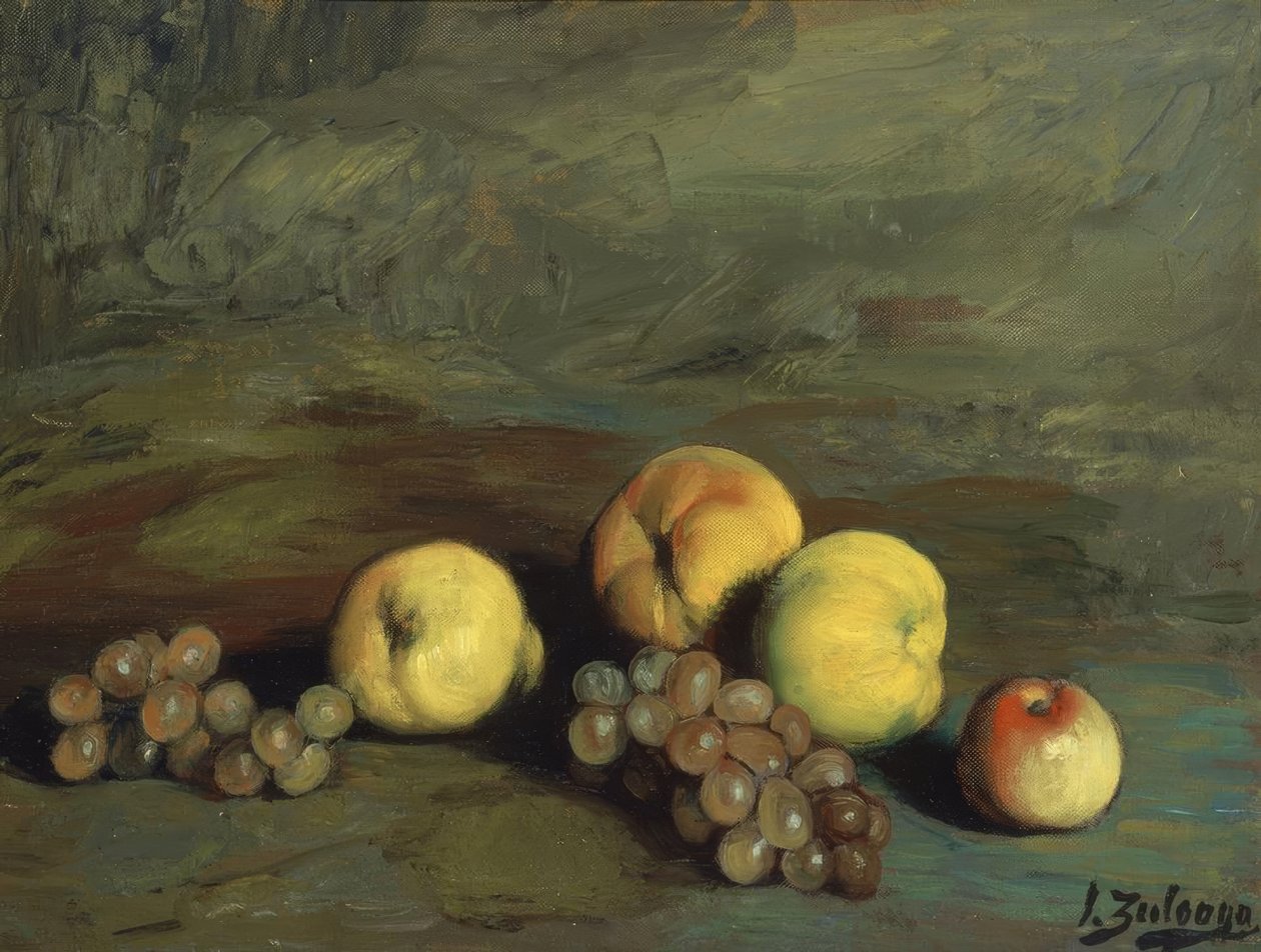 BODEGON (PÊSSEGO, MAÇÃS, PERAS E UVAS) - SÉCULO XX de Ignacio Zuloaga y Zabaleta