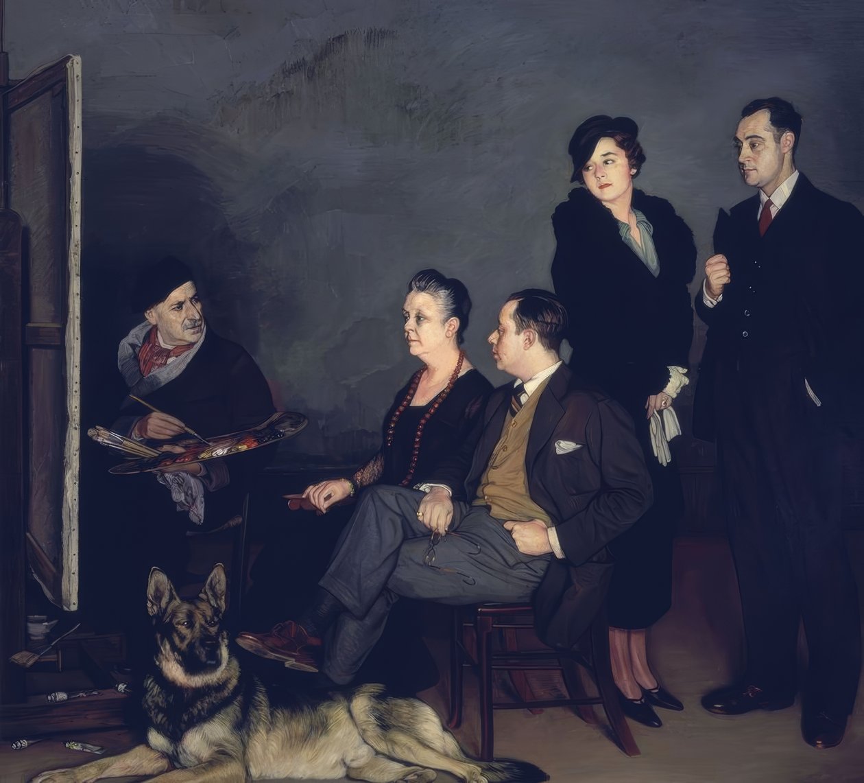 O PINTOR E SUA FAMÍLIA - 1937 - OLEO - LIENZO de Ignacio Zuloaga y Zabaleta