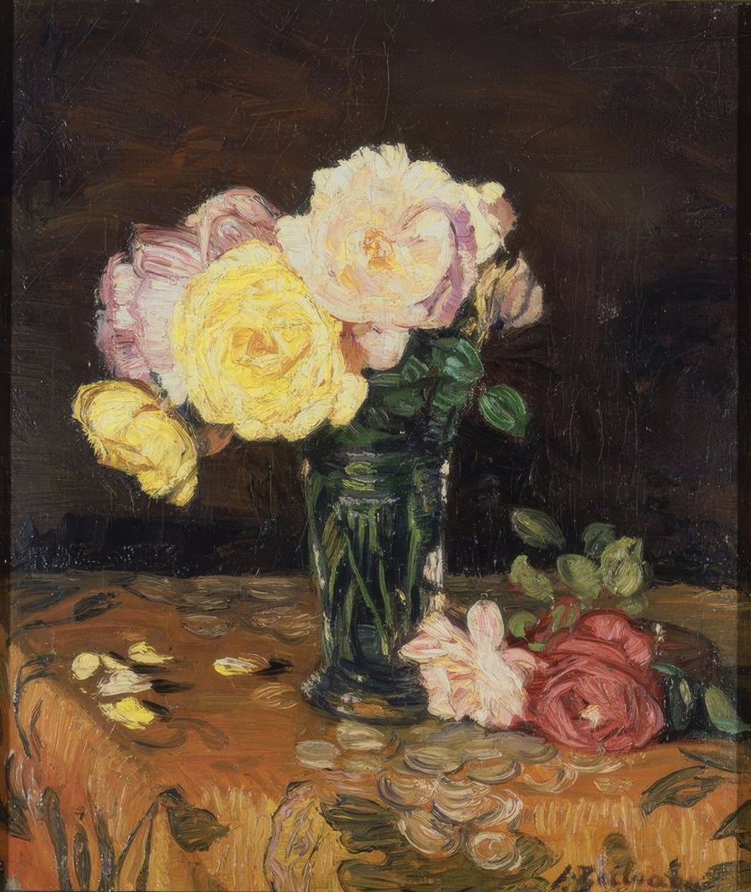 VASO COM ROSAS - 1931 - P - L - 50 × 43 CM de Ignacio Zuloaga y Zabaleta