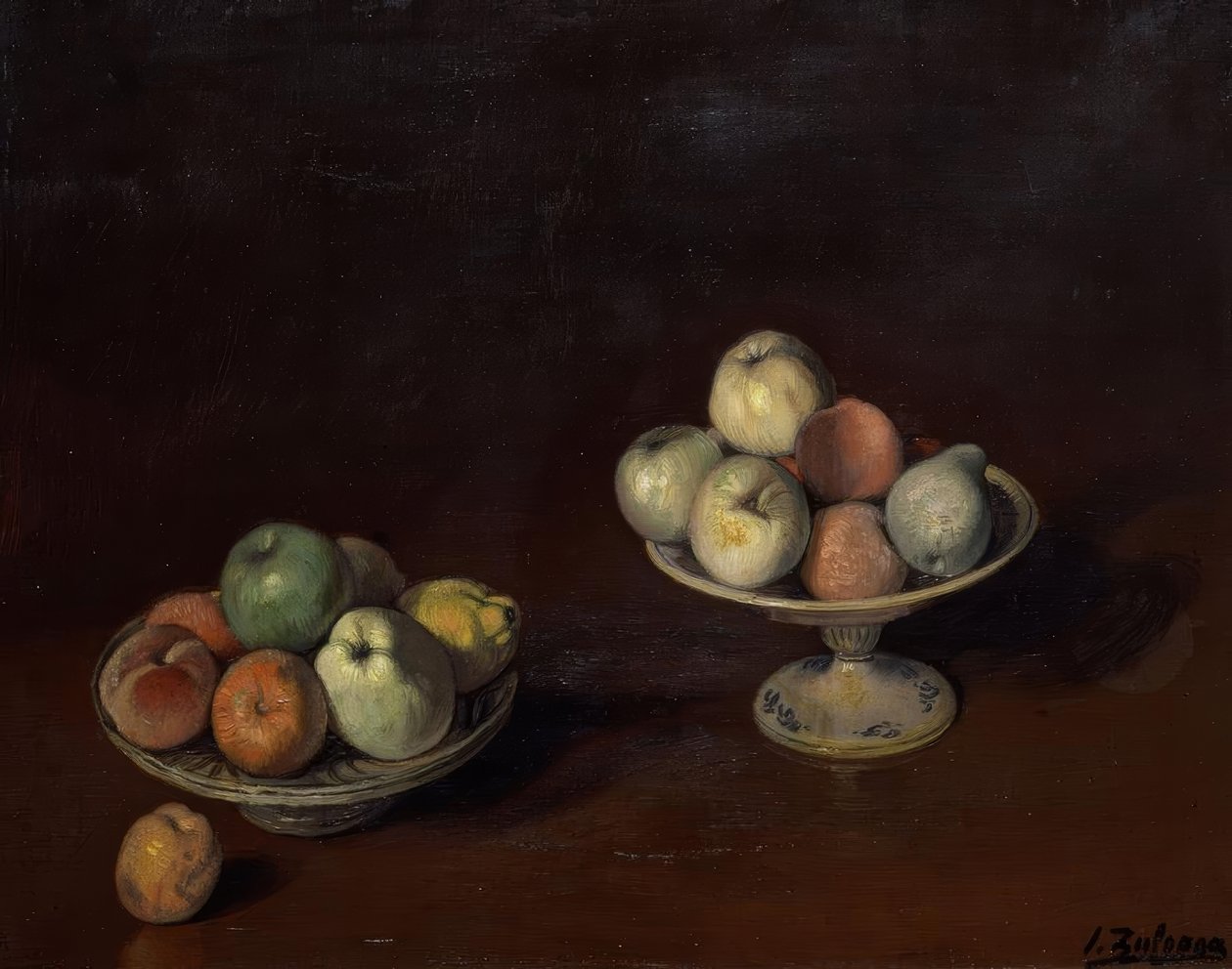 FRUTA E PLACA DE MAÇÃS - O - L - 69X88 CM de Ignacio Zuloaga y Zabaleta