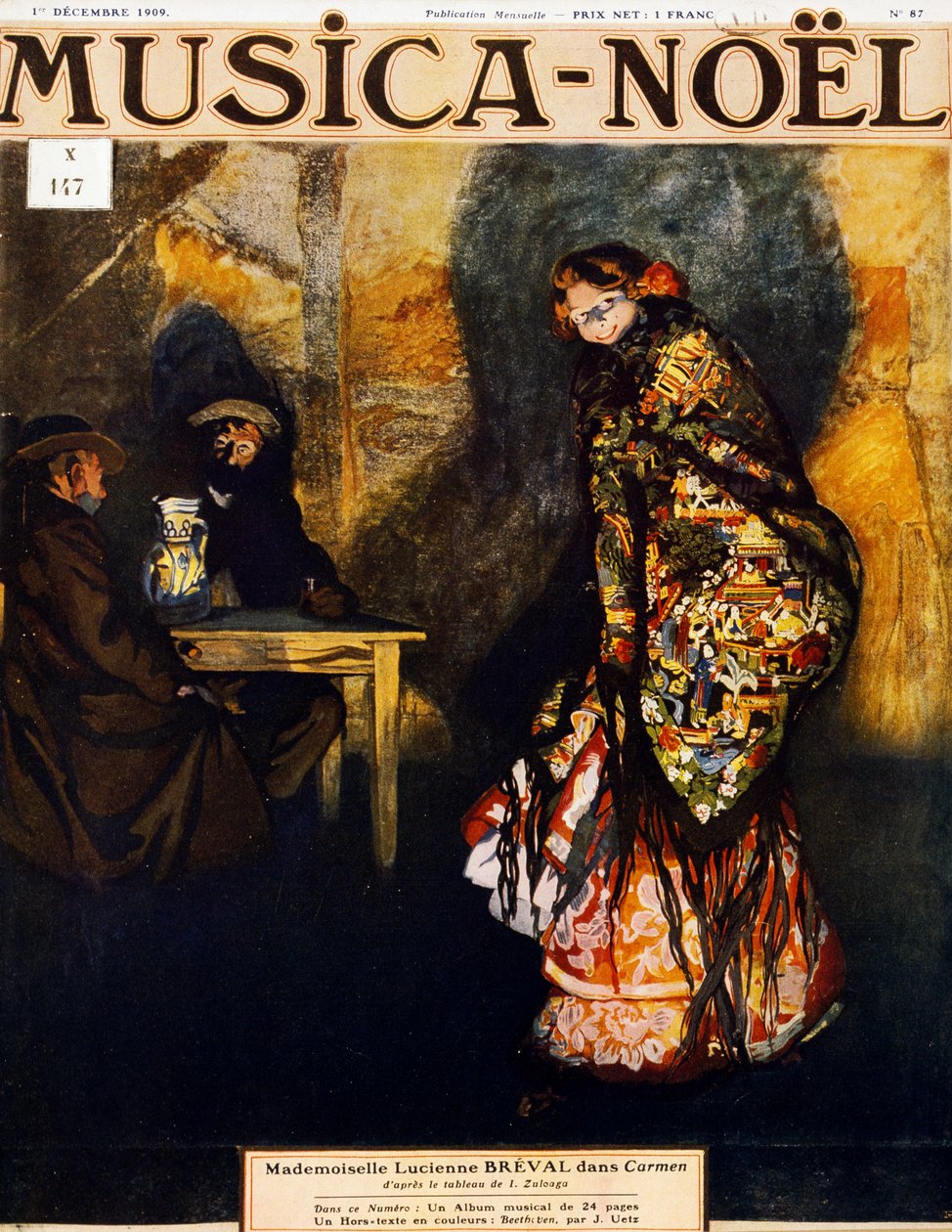 Lucienne Breval (1869-1935), soprano suíço, como Carmen, na ópera homônima de Georges Bizet, pintura de Ignacio Zuloaga y Zabaleta de Ignacio Zuloaga y Zabaleta