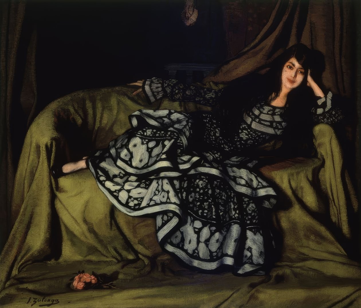 MARCELLE SOUTY COM VESTUÁRIO - 1915 - 160 X 188 CM de Ignacio Zuloaga y Zabaleta