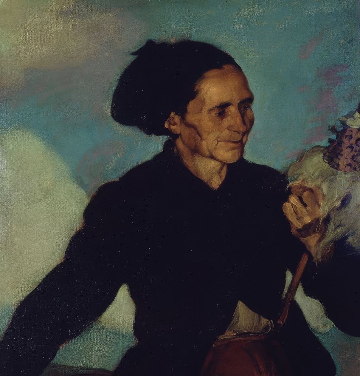 MULHER SPINNING - 1911 - O - L - 63X65 CM de Ignacio Zuloaga y Zabaleta