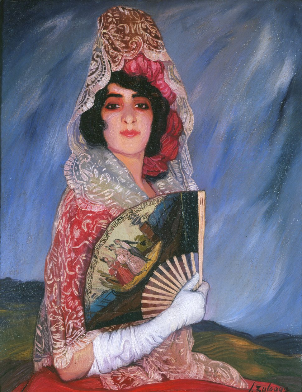 Minha prima Cándica com mantilha, c. 1913 de Ignacio Zuloaga y Zabaleta