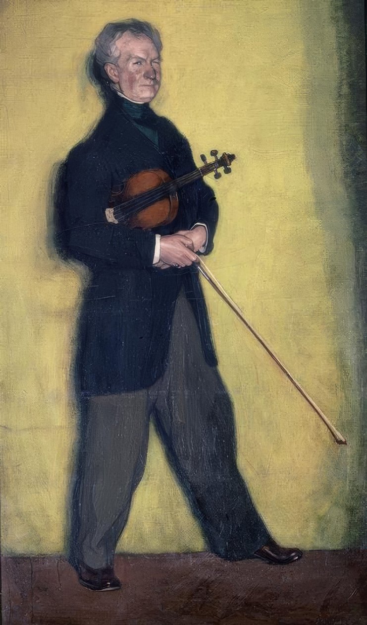 Retrato do Larrapide Violinista - 1910 - 185 × 111 cm - óleo sobre tela de Ignacio Zuloaga y Zabaleta