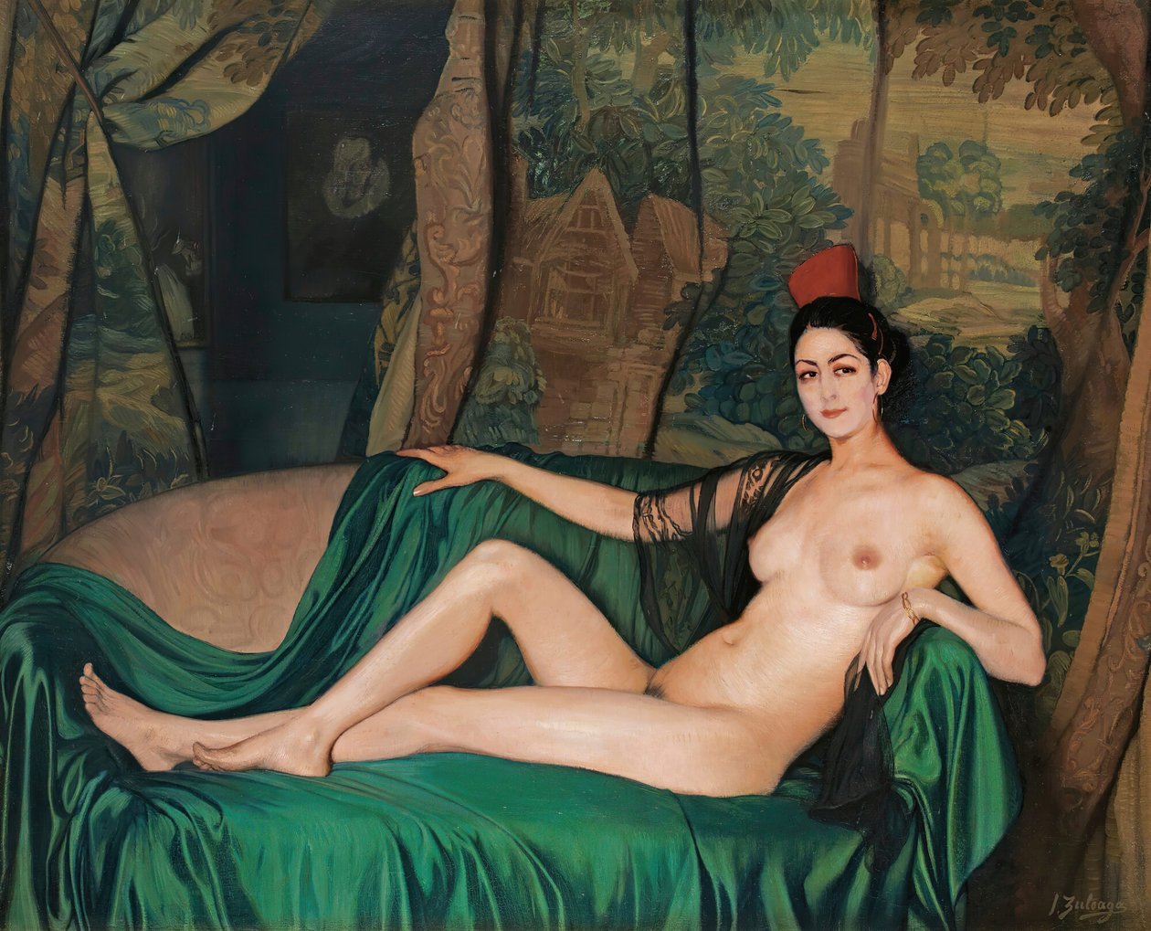 Madame Souty reclinada em um sofá Madame Souty, 1921. de Ignacio Zuloaga y Zabaleto