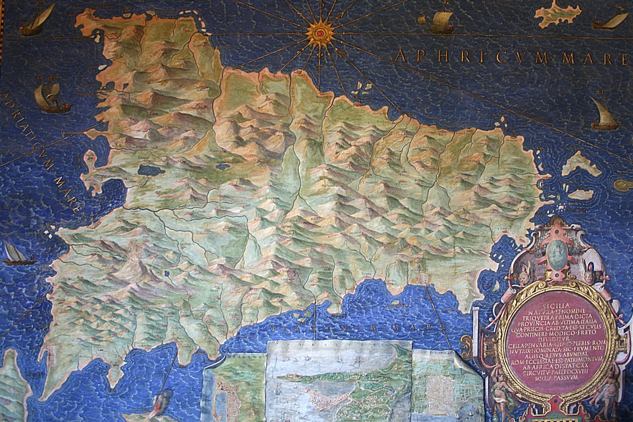 Mapa da Sicília de Ignazio Danti