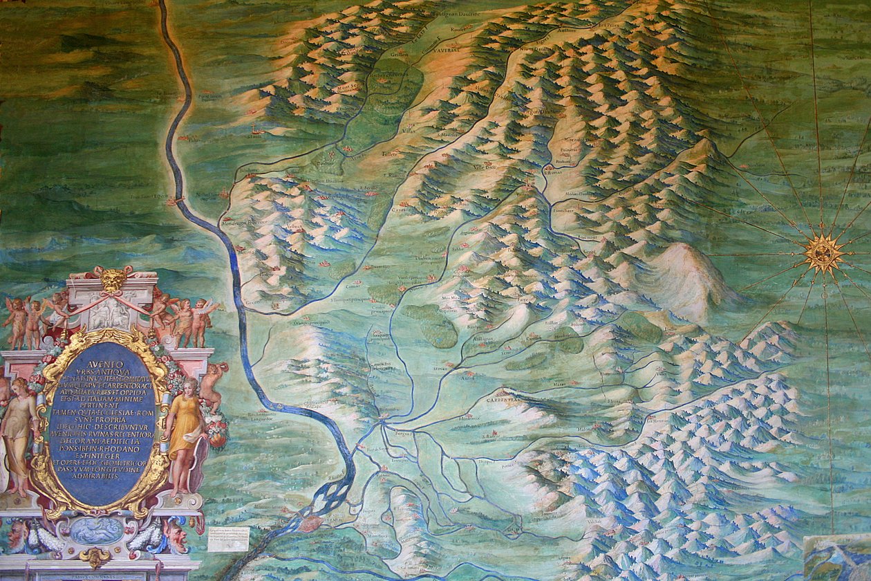 mapa de Avignon e o Comtat Venaissin de Ignazio Danti