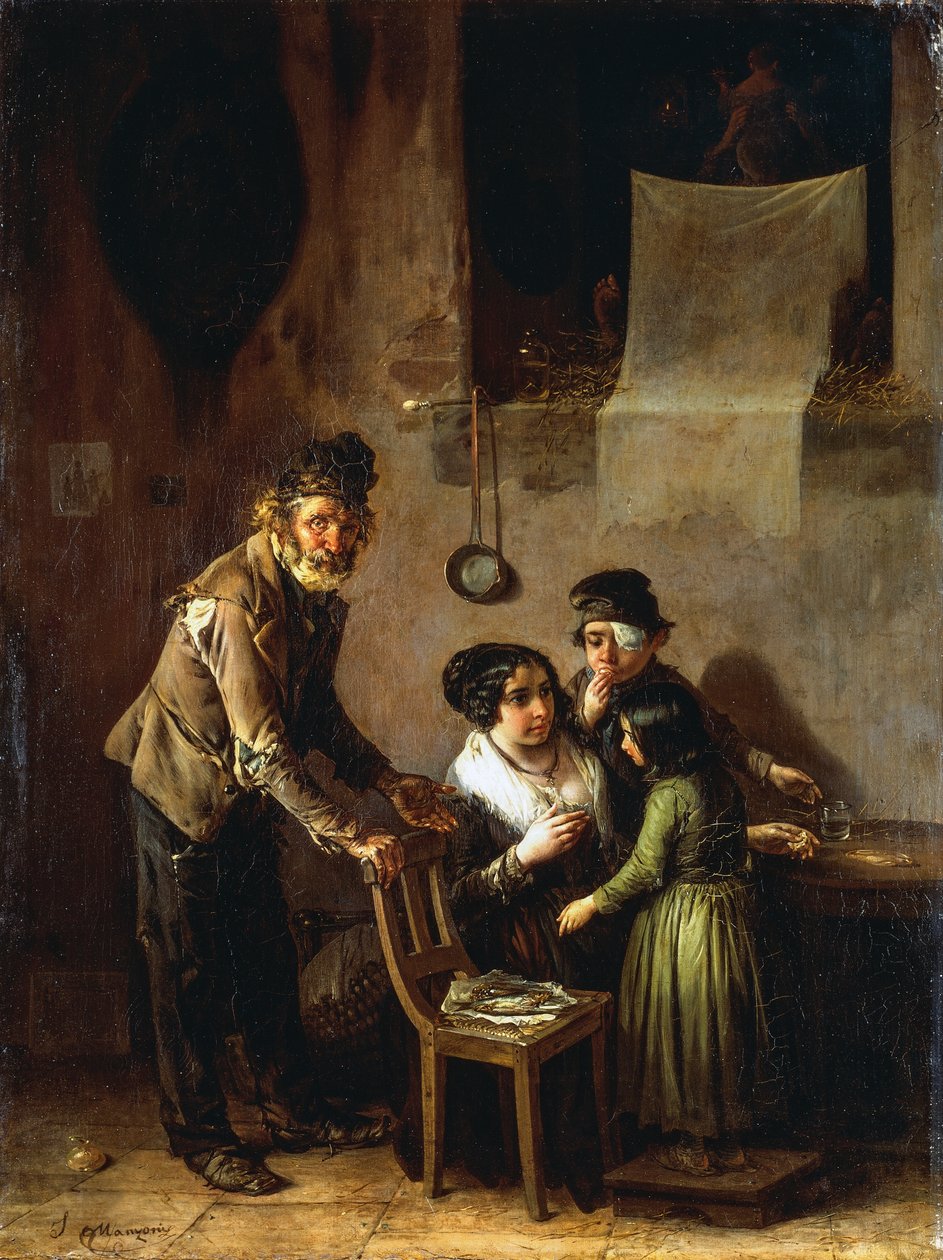 Grupo familiar, por Ignazio Manzoni (1799-1888), óleo sobre tela de Ignazio Manzoni