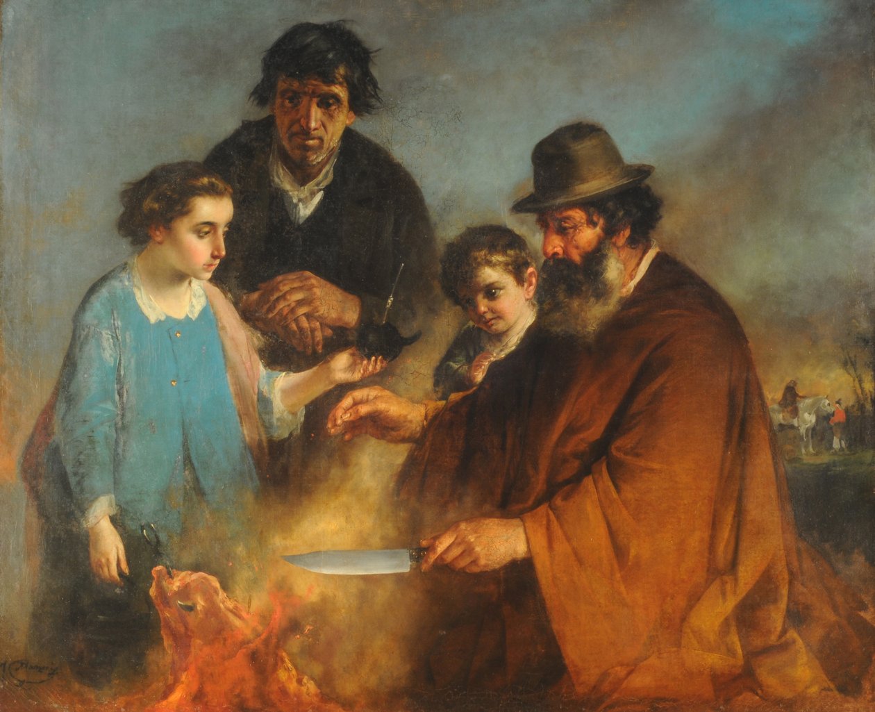 O assado, c.1871 (óleo sobre tela) de Ignazio Manzoni