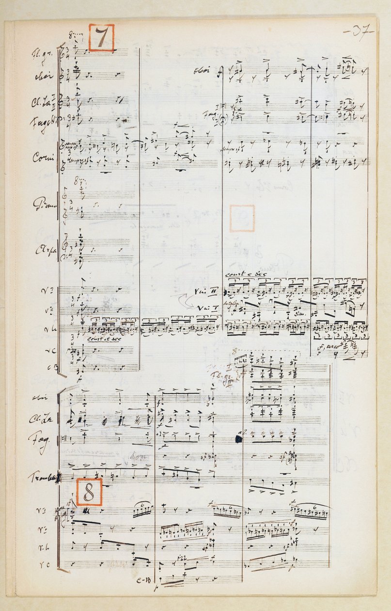Partitura manuscrita com orquestra reduzida Suite para O Pássaro de Fogo de Igor Stravinsky (1882-1971) de Igor Stravinsky