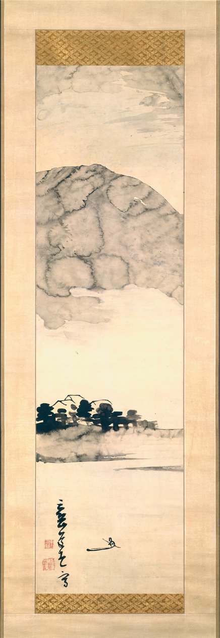 Pintura a dedo de uma paisagem, século XVIII. de Ike no Taiga