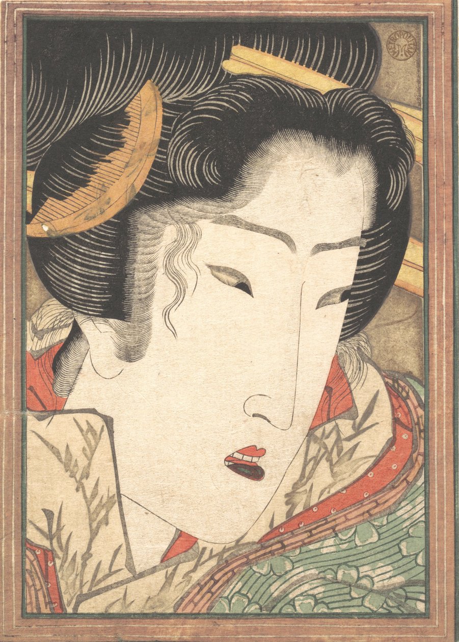Gueixa rejeitada das paixões resfriadas pela neve da primavera, 1824. de Ikeda Eisen